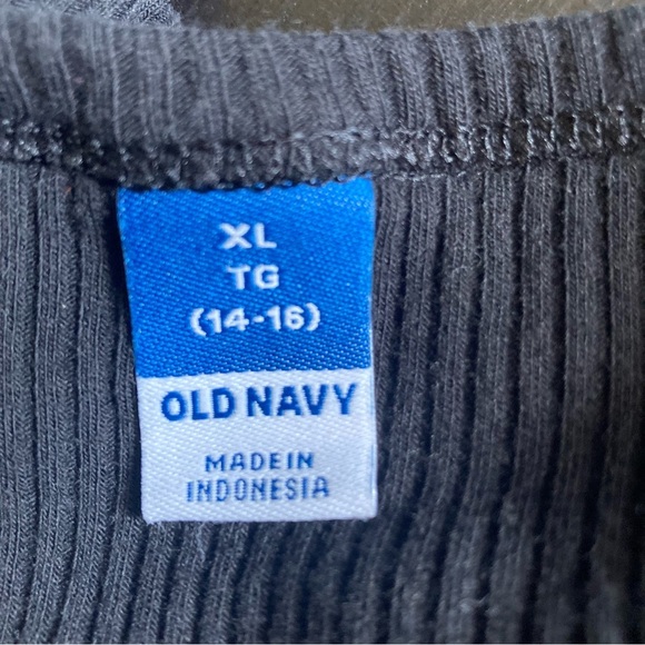 Old Navy Black Ribbed Button Down Shirt - Picture 5 of 5